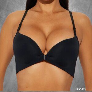 Fashion Nova Holding It Together Bra 36C Black | Padded Back Smoothing Wireless